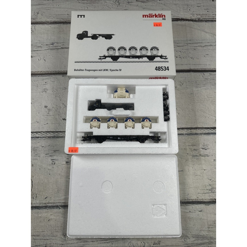 Märklin 48534 H0 DB Container Flat Car w/ Truck Südzucker Era IV NIB Open
